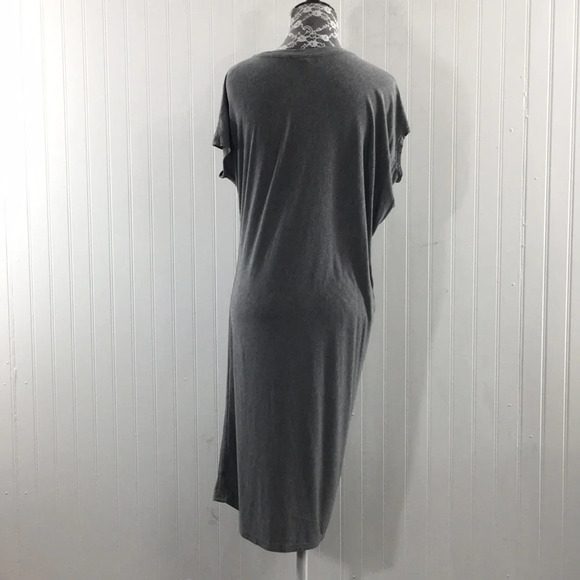 Athleta Gray Draped Crew T Shirt Jersey Dress Womens XXS Short Sleeve - Picture 4 of 11